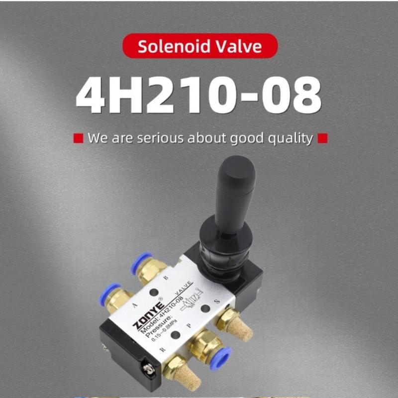 Valvola Pneumatica a Mano a Leva 5/2 Vie Controllo Manuale 2 Posizioni 5 Porte Push-Pull 4H210-08