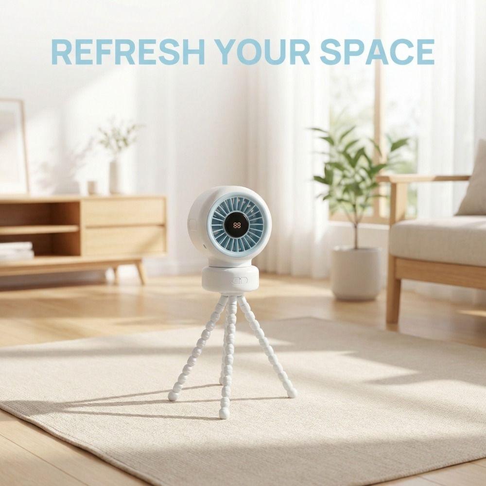 3600mAh Baby Stroller Fan 12H Runtime Rechargeable Fan Pro Octopus Clip Fan  Travel Essential