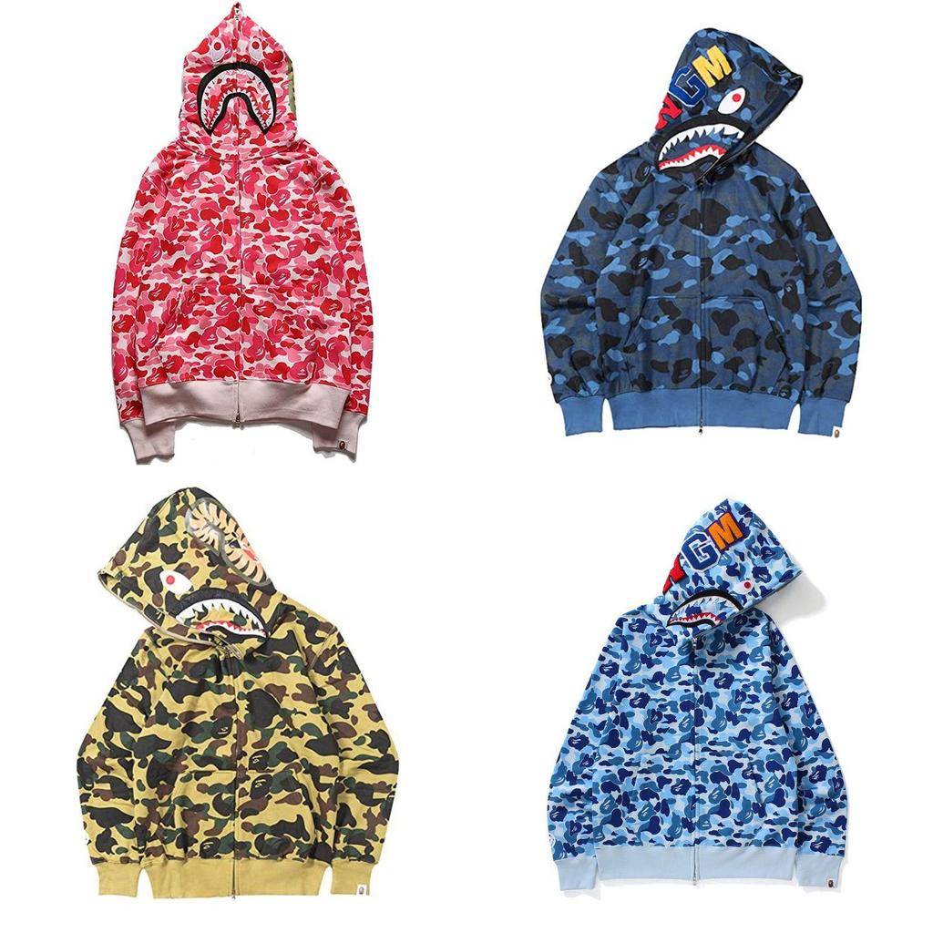 Felpa Mimetica Vivace con Stampa di Squalo Calda Streetwear Per Uomo Donna