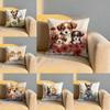 Cute Watercolor Pet Dog Cushion Cover Soft Reversible Durable Pillow Cover MultiScene Use for Home Car Daily Comfort