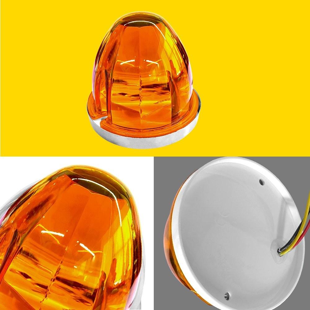 2x LED Amber Watermelon Lights Side Marker Truck Trailer Turn Signal Light 12V