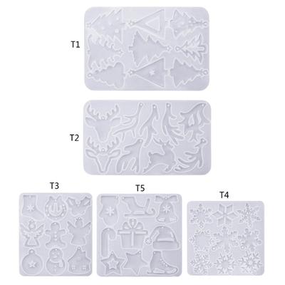 Jewelry Mould Silicone Resin Mold Christmas Epoxy Resin Moulds for Pendant Earrings Necklace Jewelry Making DIY Crafts