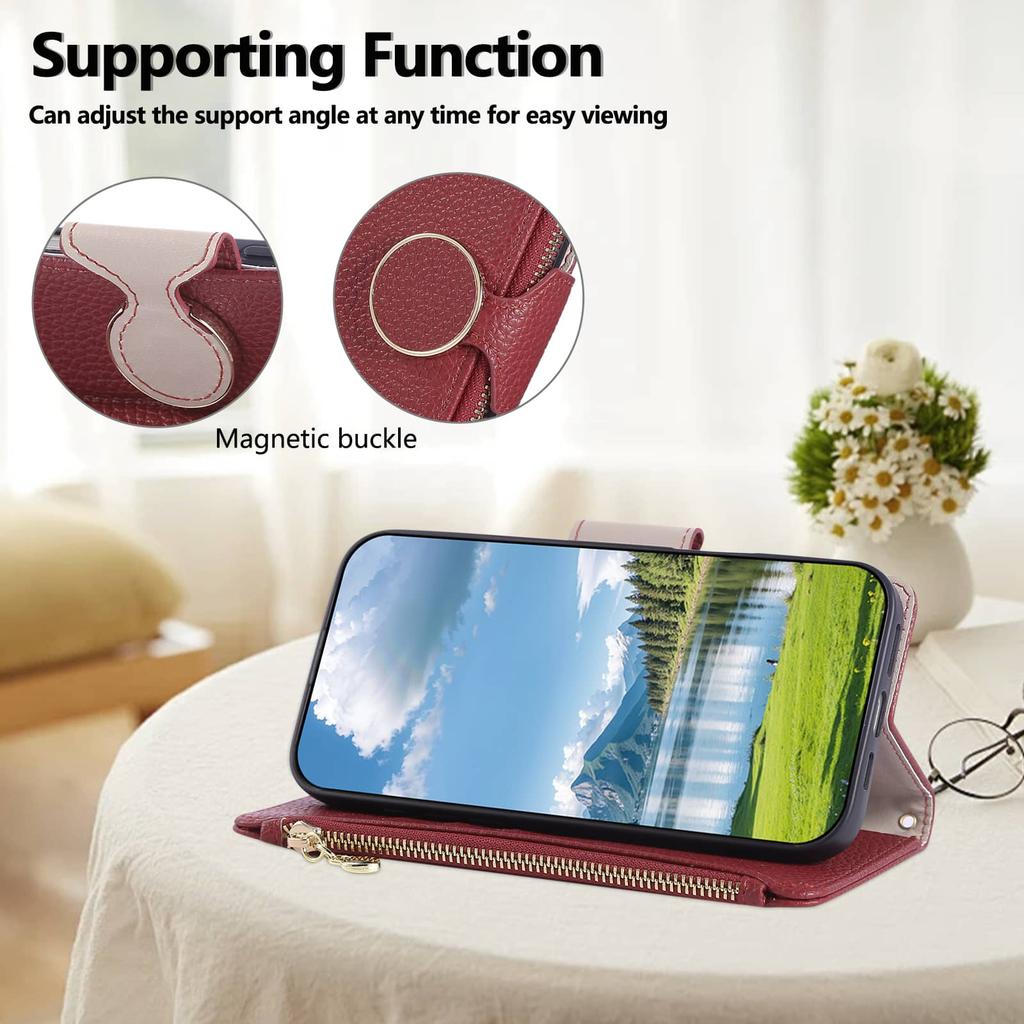 For Samsung Galaxy A25 A24 A23 A22 A21S A16 A15 A14 A13 A12 A06 A05 Wallet Case Crossbody Strap Card Holder Magnetic Snap Cover
