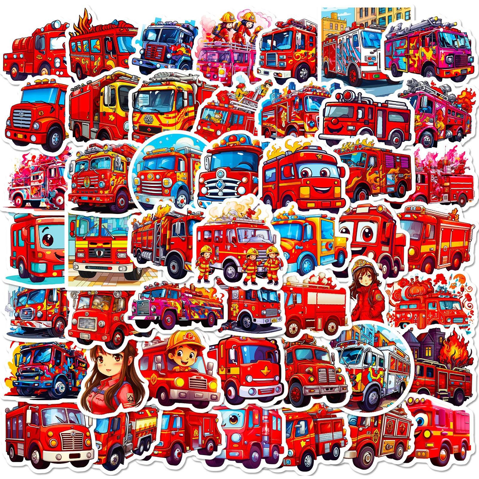 

50-200 Transportation Consumer Car Collection Stickers Stickers Children Cartoon Waterproof Stickers