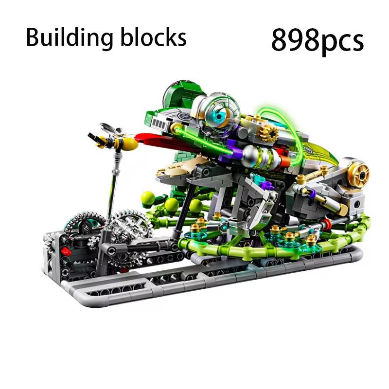 

Mechanical Frog Building Blocks STEM Toy, Jumping Robot Model Kit with Movable Legs & Gears, 898PCS Educational DIY Gift for Kid NO BOX