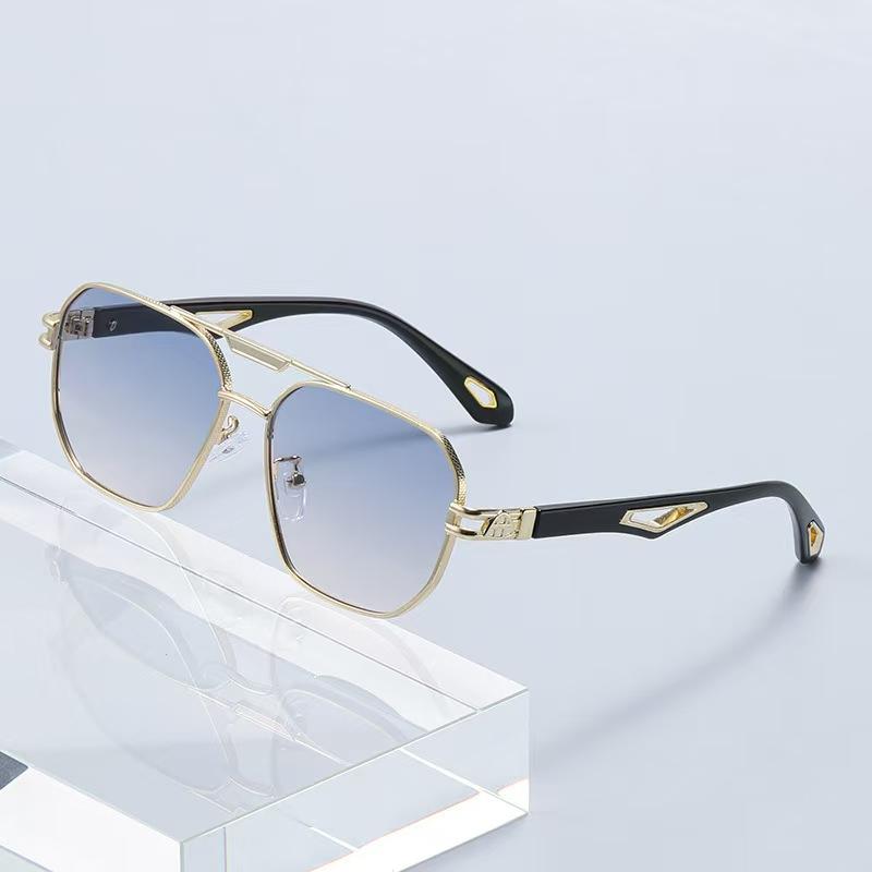 New Double Beam Hollow Leg Men's Fashion Sunglasses Classic Women's Trendy Sunscreen Eyeglasses UV Protection Eyewear