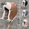 Outdoor Hat Winter Protection Fluffy Solid Color Plush Lining Women Bomber Ear Ski Windproof Letter