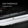 4 stk. terskelbeskytter, gjennomsiktig dekorativt merke, 3D-klistremerke til Skoda Octavia Superb, Rapid Kodiaq, Karoq, Fabia, Kamiq, Roomster, Citigo