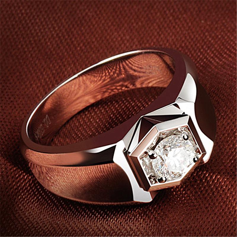 Prsten pánský stylový prsten 2 karátový elegantní pánský diamantový prsten osobnostní pohledný obchodní dominantní gentleman prsten