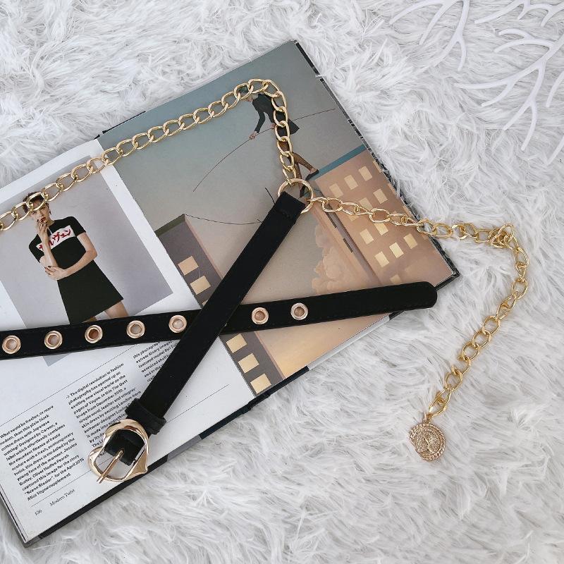 Belt Ladies Chain Decorative Waist Chain Premium With Dress Suit Black Waist Seal