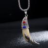 Wolf Tooth Pendant Necklace - Men's and Women's Stainless Steel Pendant Necklace Decorative Jewelry