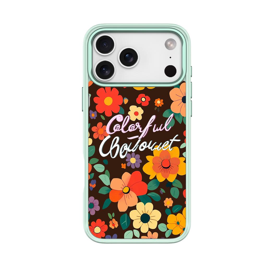 Applicable To Apple 17pro Mobile Phone Case, Advanced Sense 16 Replaceable Back Plate 15promax Magnetic Mobile Phone Case, Multi-color Flower