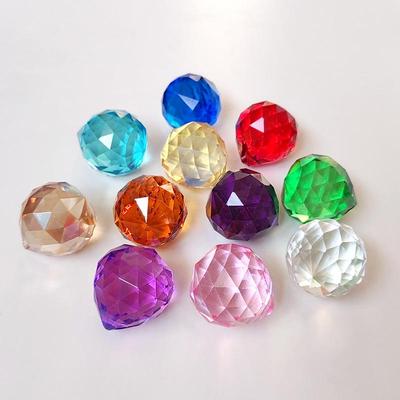 Pendentif Rideau Perles de Verre Facettées Cristal Fait Main pour Bricolage et Décoration de Lampe
