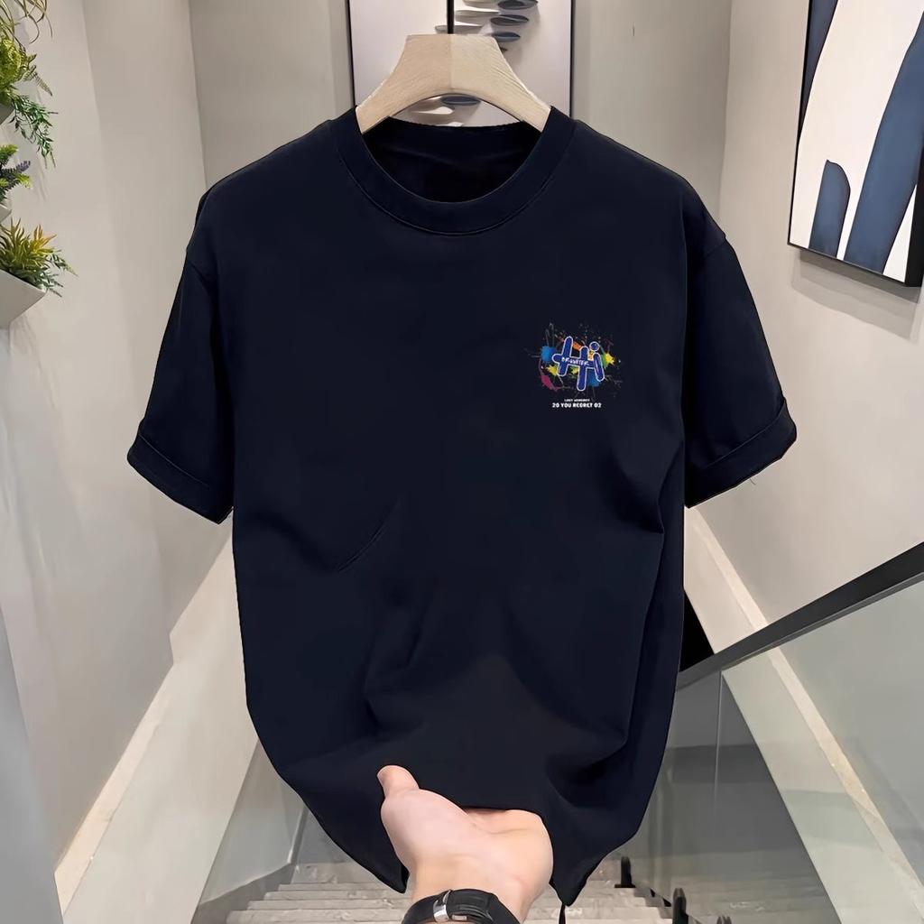 Heavy Cotton American Trendy Brand Letter Short-Sleeved T-Shirt Men'S Loose Niche European Half-Sleeved T-Shirt Women'S