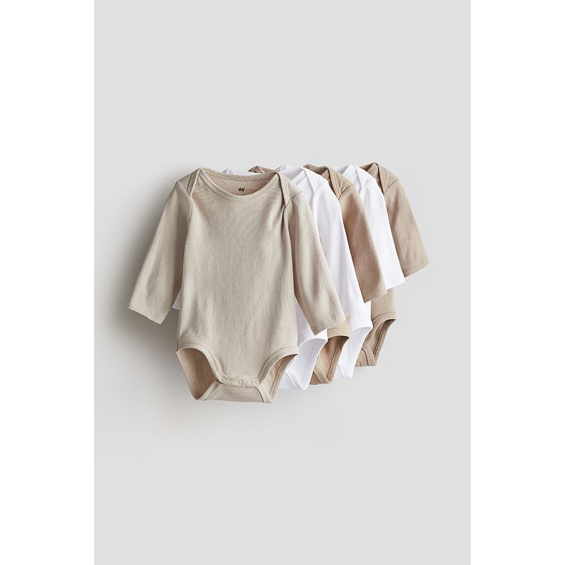 

Детская одежда HM Комбинезон для малыша мальчика для малышки 5 штук Осенний тонкий Детский мягкий хлопковый ромпер Ромпер 0533261 White/Beige 52/40