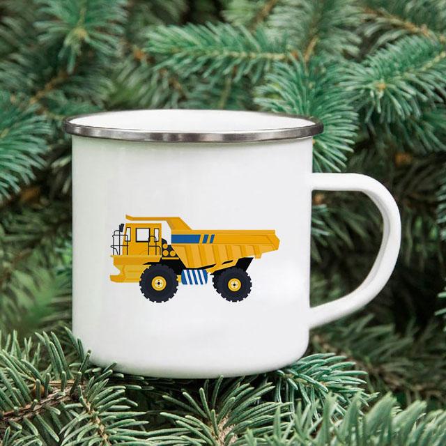 Rainbow Print Enamel Coffee Mugs Car Sibling Cup Outdoor Camping Tea Cups Tourist Tableware Picnic Utensils Creative Hiking Gift