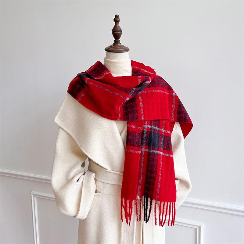Winter Female Lattice Imitation Cashmere Scarf Autumn Winter Thick Fashion Warm Wild Neck Scarves Shawl Poncho Echarpe Stole