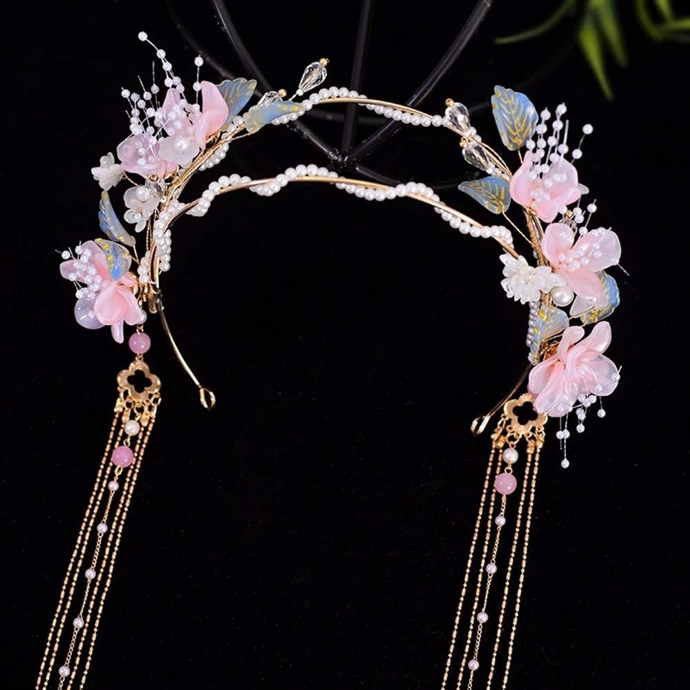 Beads Hanfu Tassel Hair Hoop Crystal Swaying Fairy Headwear Chinese Ancient Hairband  Women