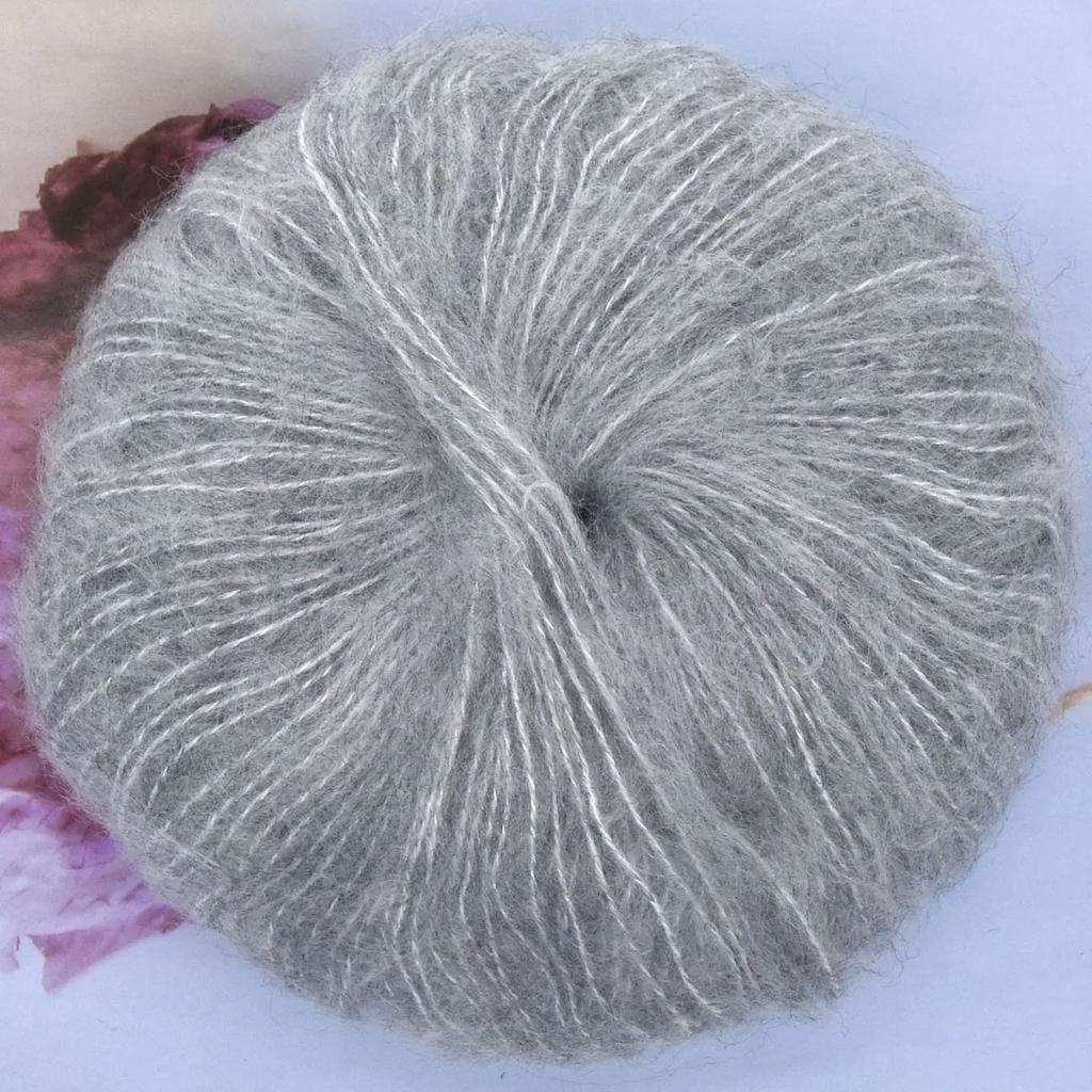 25g Soft 40% Acrylic 60% Mohair Yarn 160m/175yd Plush Yarn Hand Knitting Crochet Sewing DIY Shawl Scarf Thread
