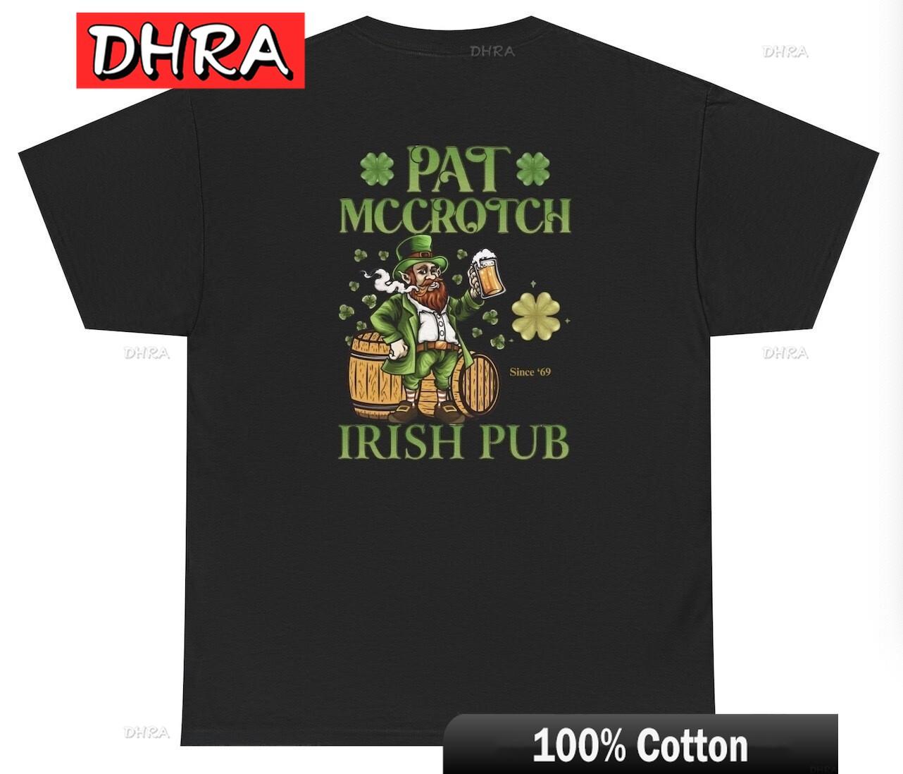 Pat McCrotch Irish Pub TShirt Funny Inappropriate St Patricks Day Meme Humor Tee Colorful Abstract Artistic Tops Cool Streetwear S