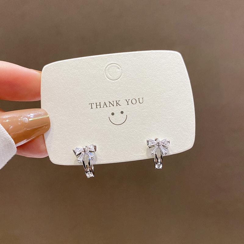 Super flash small butterfly zircon ear buckle women s design earrings, Dongdaemun trendy ears, Korea