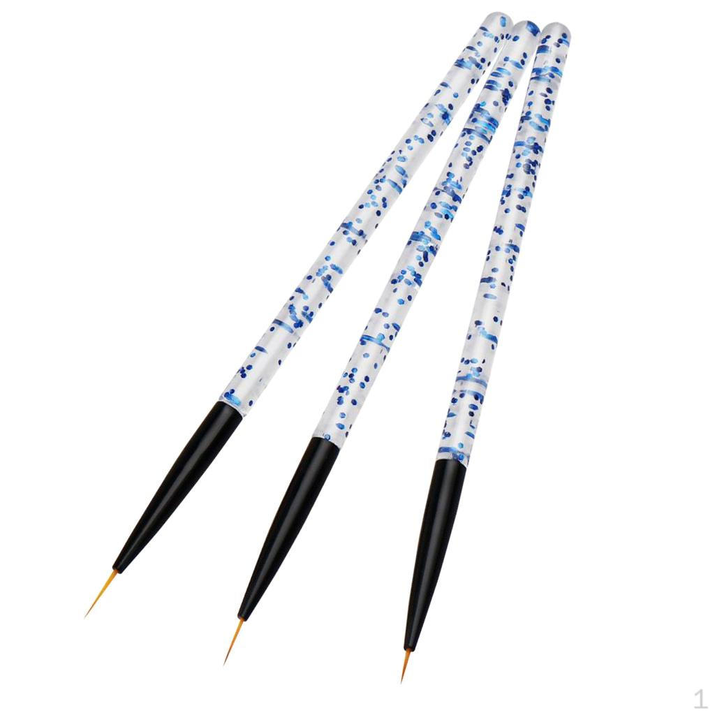 

3 шт., 7/9/11 мм, кисть для дизайна ногтей, рисунок, ультратонкая линия, карандаш-лайнер синий