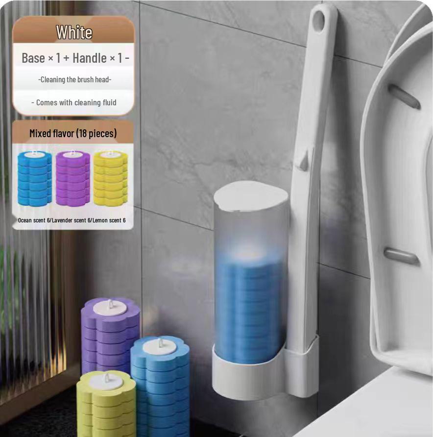 Sterilized Disposable No-Drill Toilet Brush Set for Corner-Free Bathroom Cleaning