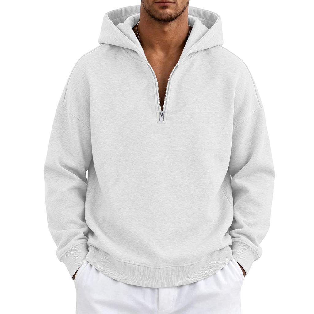 Felpa con cappuccio e zip da uomo, vestibilità larga, pullover con cappuccio, abbigliamento sportivo leggero per primavera, autunno, streetwear