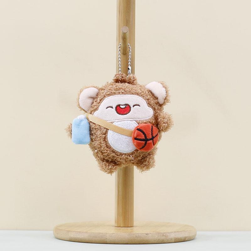 Adorable Capybara And Monkey Plush Keychain Doll Cute Stuffed Animal Key Ring Monkey