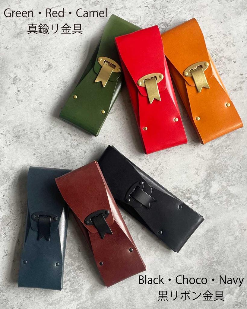 Cliff Genuine Leather Pencil Made In Brass Women's Case, Simple, Slim, Unisex, Japan, (Camel)