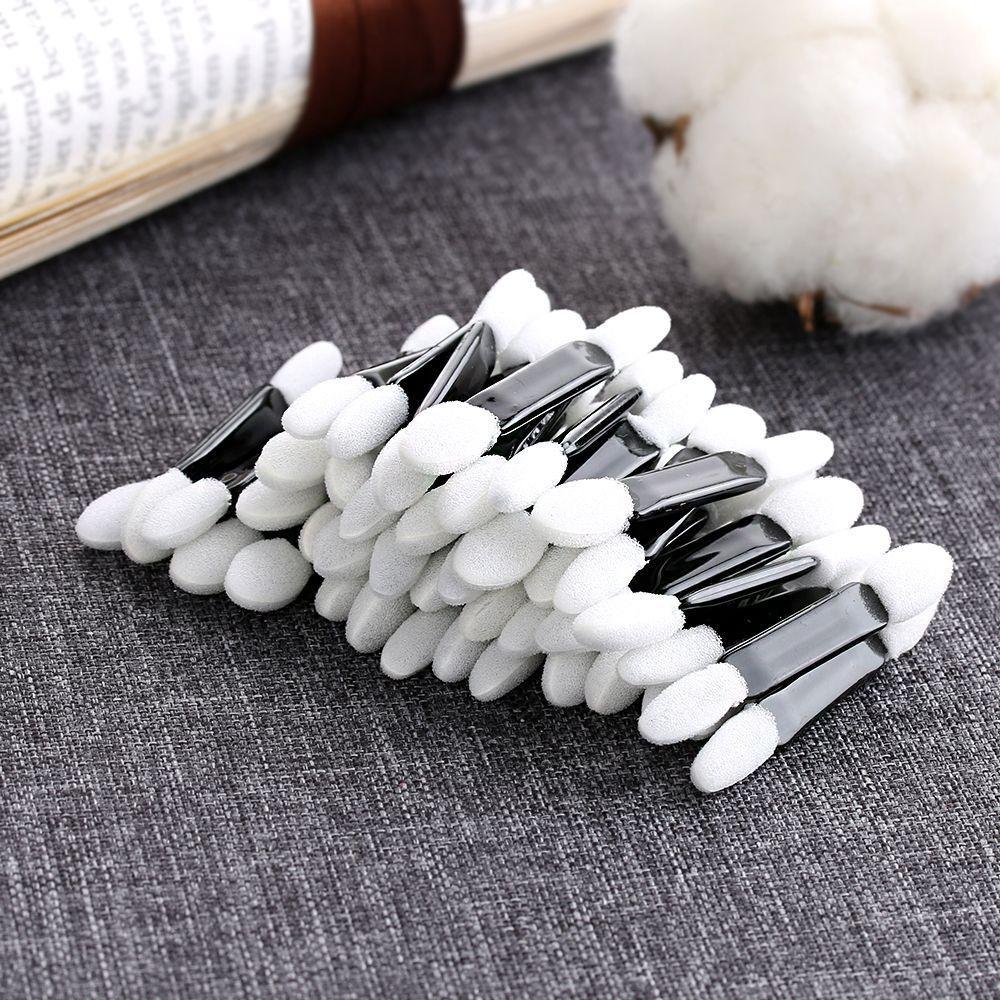 50 PCS Beauty Disposable Professional Sponge Eyeshadow Brush Double Foam Head Applicator