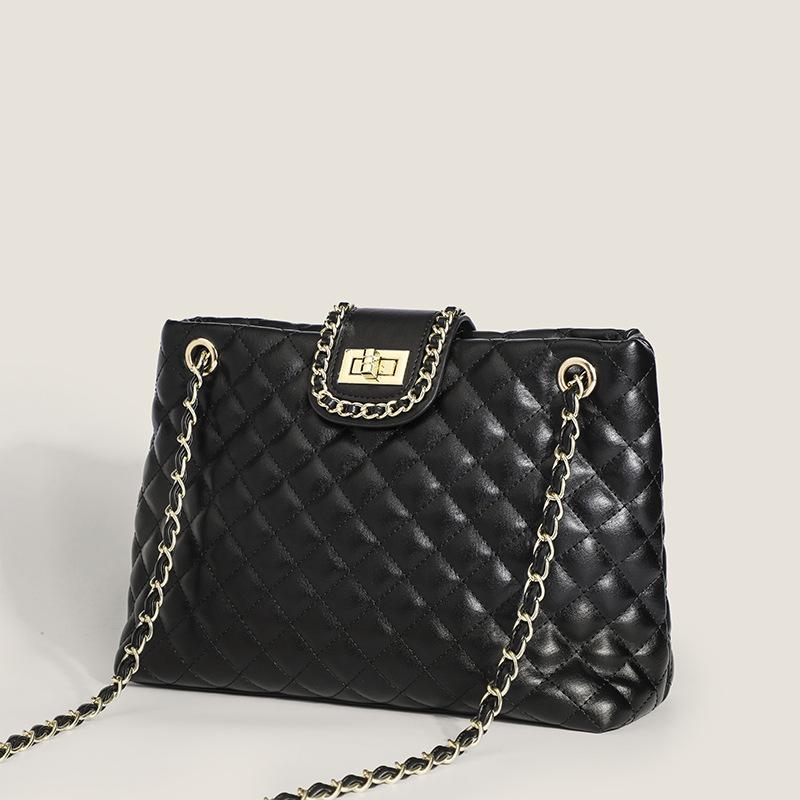 Spring and Summer New Korean Version Simple Single Shoulder Underarm Bag Diamond Tote Bag Large Capacity Commuting Bag Handbag for Women