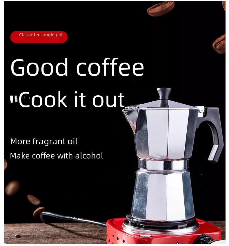 Seiko Octagonal Aluminum Moka Pot - Classic Italian Espresso Maker