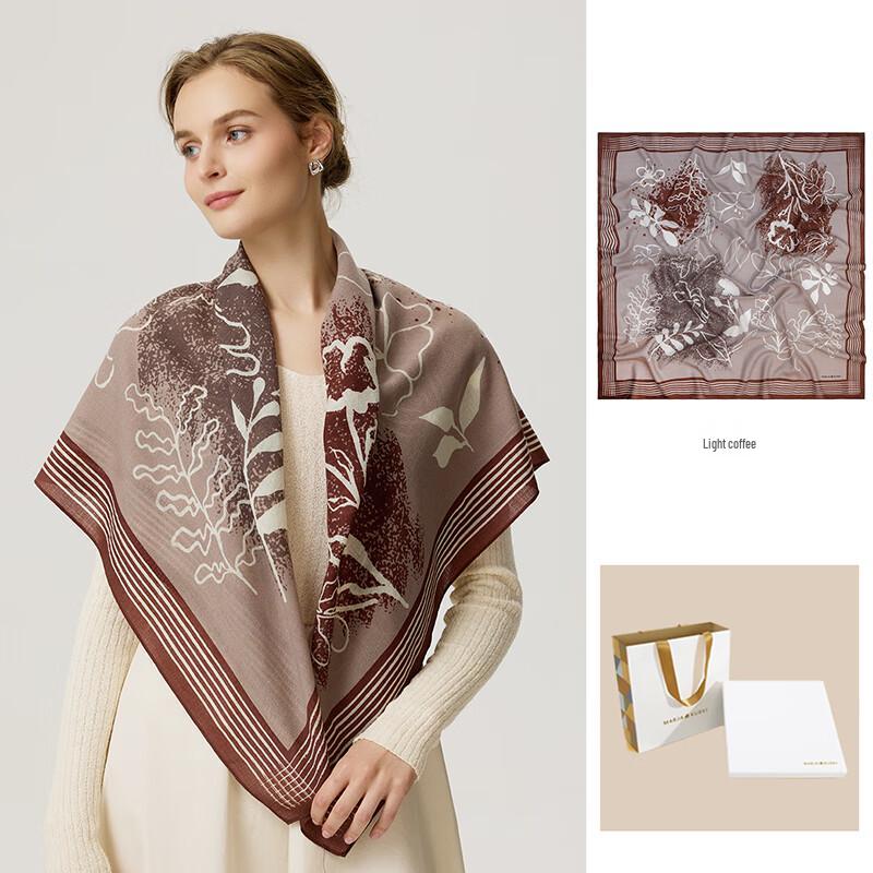 MARJA KURKI Fine-Spun Wool "Dusk Garden" Printed Scarf