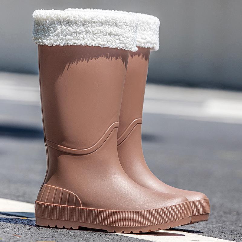 Korean Women's Waterproof Non-slip Lightweight Rain Boots with Drawstring