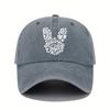 Rabbit print baseball cap retro lightweight washable cap with adjustable men's and women's casual sun protection hat