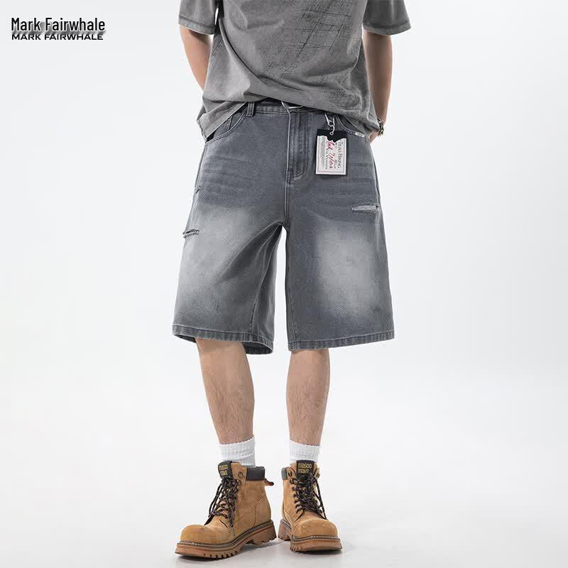 MARK FAIRWHALE Men s Summer Loose Fit Cool Casual Denim Shorts L