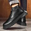 Fashion All-Match Herren Freizeitschuhe 2024 Neue Herren Basic Stiefel Neue Herren Winter Plüsch Schneestiefel Echtes Leder Motocross Stiefel für Herren