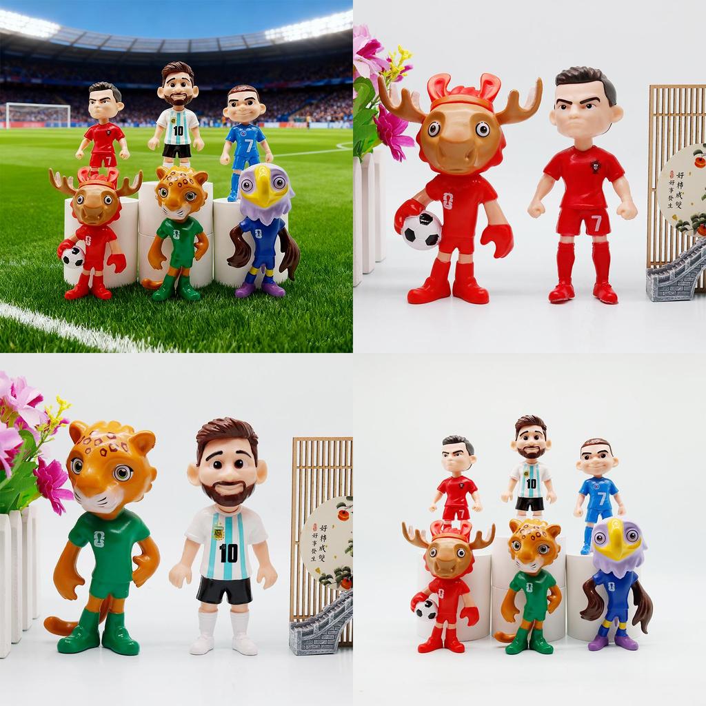 Pvc Soccer Fan Figurine Car Ornament Memorial Home Decor For Football Fans And Collectors