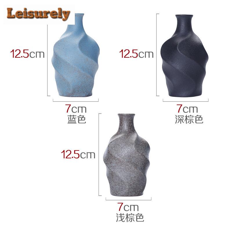 Mini Vaso in Ceramica Grezza Stile Giapponese Terrario Vintage Decorazioni per la Casa Fioriera Fioriera Domestica Decorazione Tavolino da Tè