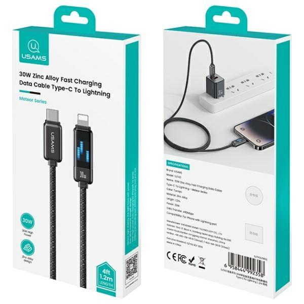 Usams Kabel Usb-C Na Lightning 30W 1.2M  Zinc Alloy Fast Charging Data Cable Meteor Series Sj743Usb02 (Us-Sj743)
