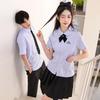 Thai Style Girls' Short/Long Sleeve School Uniform Shirt with Embroidered Badge for JK High School Students