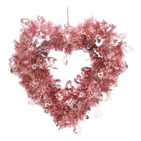 Walentynki Wieniec w kształcie serca Sztuczny Wewnątrz Na zewnątrz Wiszący na ścianie drzwi wejściowych Serce miłości Folia