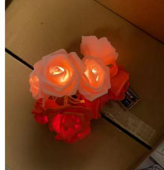 

LED Rose String Lights: Christmas, Valentine s Day, Birthday, Wedding, and Night Decor 2m 10 Lights Battery (Steady)