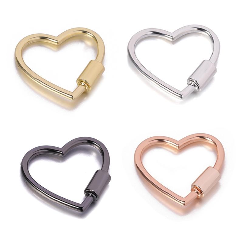 Sturdy Alloy Heart Shaped Keychain Clip Dog Chain Buckle Jewelry Making Supply For Bags Purses DIY Jewelry Accessories