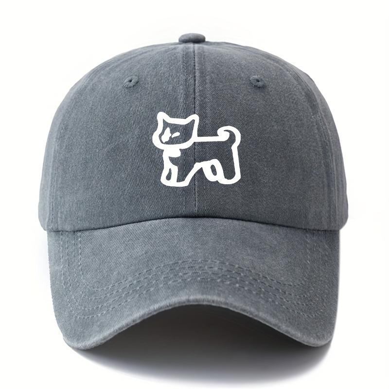 Printed Cartoon Dog Baseball Cap for Men and Women Outdoor Lightweight Sun Protection Vacation Camping Casual Duckbill Cap.