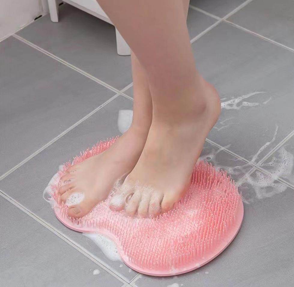 Multifunctional Non-Slip Bath Mat with Foot & Back Scrubbing, Dead Skin Removal, and Large Suction Cups