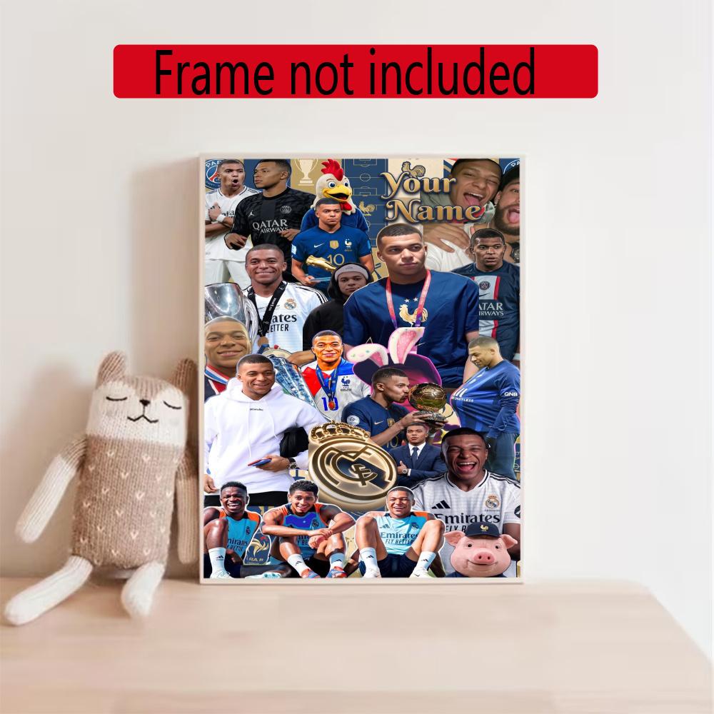 Mbappe Personalized Name Diamond Paintings Mosaic Wall Round Diamond Art Painting Kits Embroidery Crystal Accessories Frameless