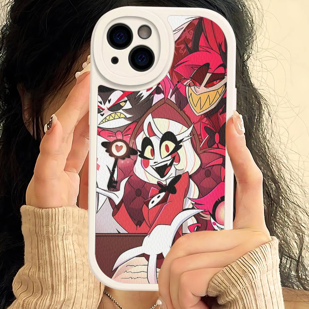 Cartoon H-Helluva Boss Phone Case For IPhone 16 15 14 13 12 11 Pro Max Plus Leather Cover
