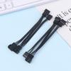 4Pin Pwm Fan Cable 1 To 2/3 Ways Splitter Black Sleeved Extension Cable Connector Pwm Extension Cables
